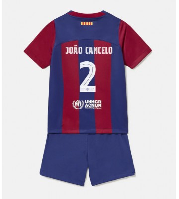 Maillot de foot Barcelona Joao Cancelo #2 Domicile enfant 2023-24 Manches Courte (+ pantalon court)